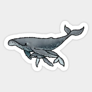 Joyous June Whales Sticker